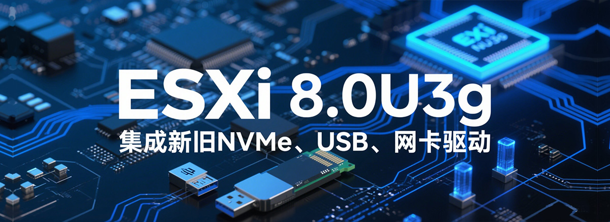 VMware ESXi 8.0U3g iso镜像包下载（集成新旧NVMe、USB、网卡驱动）