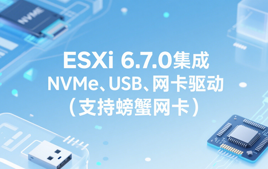 VMware ESXi 6.7.0集成NVMeUSB网卡驱动(支持Realtek8125蟹卡)镜像下载