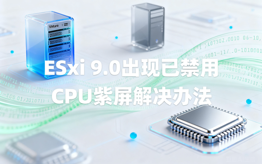 VMware ESxi 9.0中文版部署安装中出现《客户机操作系统已禁用CPU，请关闭或重置虚拟机(紫屏)》问题的解决办法