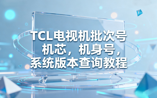 TCL电视机批次号，机芯，机身号在哪里?怎么查看系统版本?一文详细了解