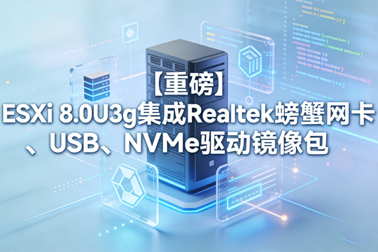ESXi 8.0U3g集成Realtek螃蟹网卡、USB、NVMe驱动镜像包下载