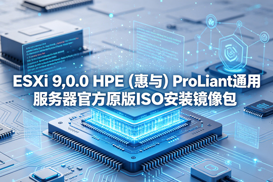 VMware ESXi 9.0.0 HPE(惠与)ProLiant通用服务器官方原版ISO安装镜像包(VMware-ESXi-9.0.0-24755229-HPE-900.0.0.12.1.0.29-jun2025.iso)下载