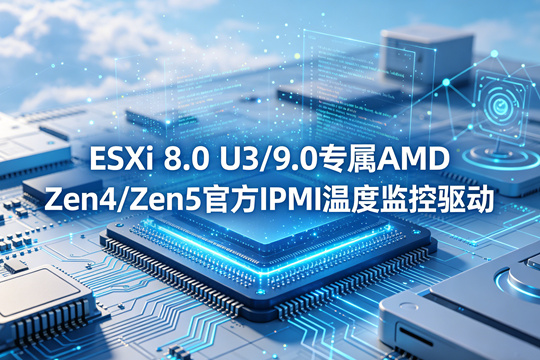 首发｜ESXi 8.0 U3/9.0专属AMD Zen4/Zen5官方IPMI温度监控驱动