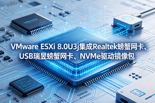 VMware ESXi 8.0U3j集成Realtek螃蟹网卡、USB瑞昱螃蟹网卡、NVMe驱动镜像包下载