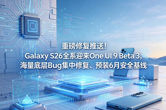 重磅修复推送！Galaxy S26全系迎来One UI 9 Beta 3，海量底层Bug集中修复、预装6月安全基线