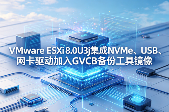 VMware ESXi 8.0U3j集成NVMe、USB、网卡驱动加入GVCB备份工具镜像下载