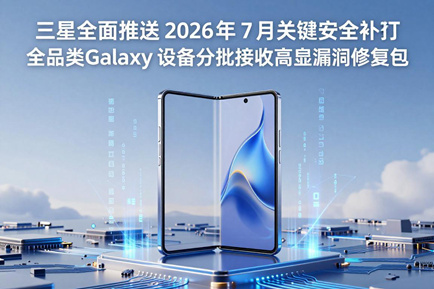 三星全面推送 2026 年 7 月关键安全补丁 全品类 Galaxy 设备分批接收高危漏洞修复包