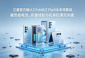 三星官方确认Z Fold8/Z Flip8全系搭载硅碳负极电池，折叠续航与机身轻薄双突破