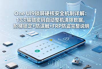 One UI9锁屏硬核安全机制详解：13次输错密码自动整机清除数据，阶梯锁定+防误触+FRP防盗完整说明