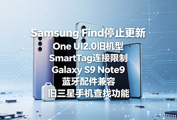 Samsung Find停止更新、One UI2.0旧机型、SmartTag连接限制、Galaxy S9 Note9、蓝牙配件兼容、旧三星手机查找功能