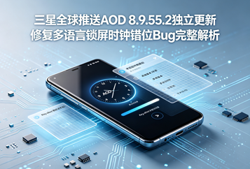三星全球推送AOD 8.9.55.2独立更新 修复多语言锁屏时钟错位Bug完整解析