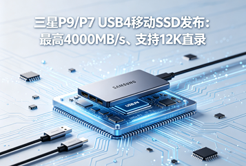 三星P9/P7 USB4移动SSD发布：最高4000MB/s、支持12K直录