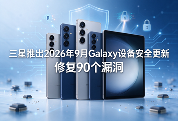 三星推出2026年9月Galaxy设备安全更新，修复90个漏洞