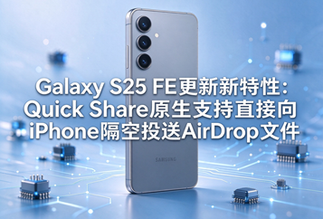 Galaxy S25 FE更新新特性：Quick Share原生支持直接向iPhone隔空投送AirDrop文件