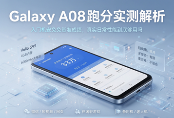 Galaxy A08跑分实测解析：入门机安兔兔基准成绩，真实日常性能到底够用吗