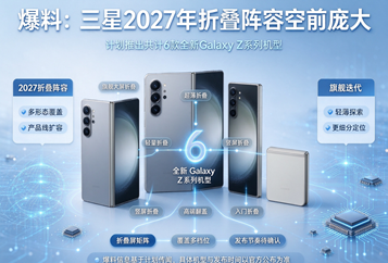 爆料：三星2027年折叠阵容空前庞大，计划推出共计6款全新Galaxy Z系列机型