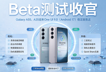 Beta测试收官：Galaxy A55、A35迎来One UI9.0（Android17）稳定版推送