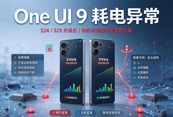 用户反馈：Galaxy S24 / S25升级One UI9之后出现异常耗电，待机与亮屏功耗双双升高
