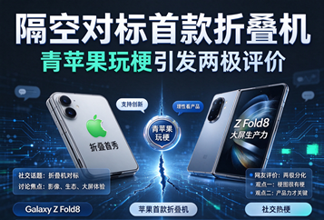 三星Z Fold8社交广告隔空对标苹果首款折叠机，青苹果玩梗引发网络两极评价